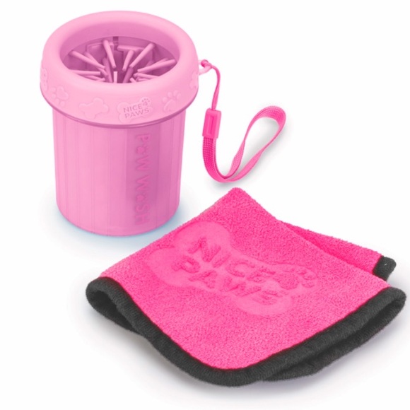 New Nice Paws Paw Washer w/Towel with tags in box pink ⭐️⭐️⭐️⭐️ - Picture 12 of 14